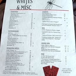 Current (June 2025) white wine list. Current (June 2025) white wine list.