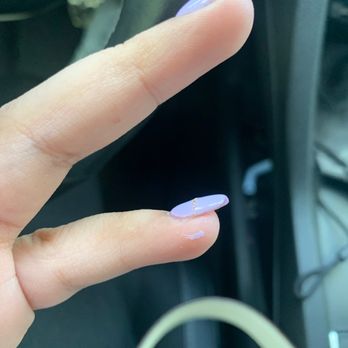 Hands and Feet Nail Spa - Uneven and messy polish job, nails lifting from the tip, HORRIBLE cuticle job! - Nail Salons Near Me - Carson, California