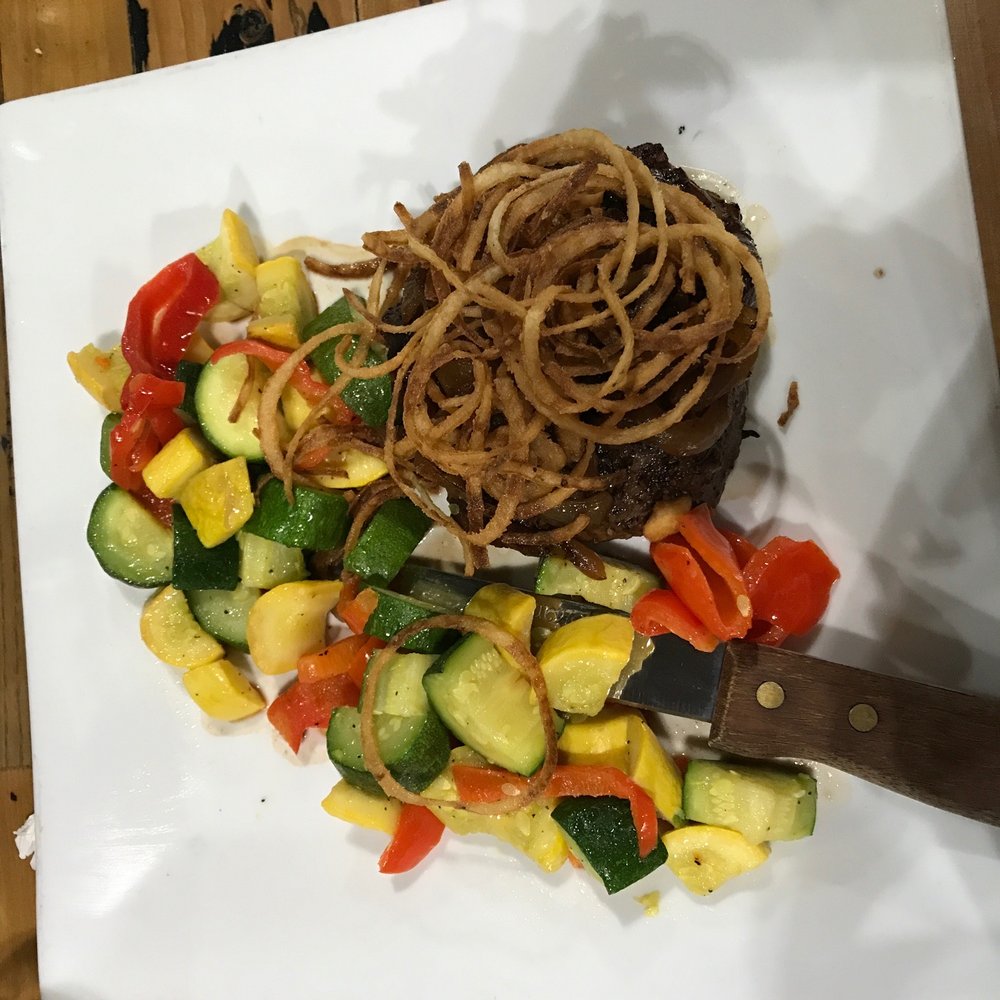 Poughkeepsie Steakhouse - Filet with double veggies - American Near Me - Poughkeepsie, New York