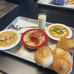 Soup flight with a cold soup shot! Soup flight with a cold soup shot!