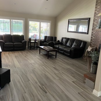 Wholesale Flooring Depot - Another view of porcelain tile planks installed by Javier. - Flooring Near Me - Bakersfield, California