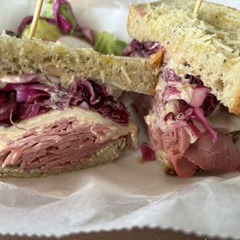 Fehrenbacher's Artisan Sausage - Inside shot of the Reuben sandwich - Meat Shops Near Me - Gainesville, Florida Fehrenbacher's Artisan Sausage - Inside shot of the Reuben sandwich - Meat Shops Near Me - Gainesville, Florida