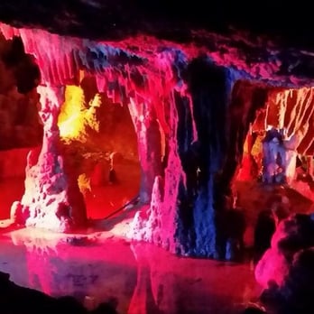 Grand Caverns - Rainbow room. The only room that colored lights are used - Historical Tours Near Me - Grottoes, Virginia