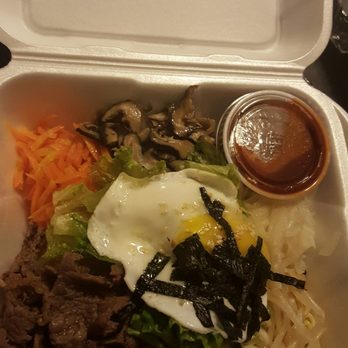 Korean Grill - They do to-go orders. This is amazing! Bibimbap. Egg cooked perfectly. - Korean Near Me - Austin, Texas Korean Grill - They do to-go orders. This is amazing! Bibimbap. Egg cooked perfectly. - Korean Near Me - Austin, Texas