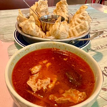 Nice Thai Cuisine - Red curry soup and pot stickers - Thai Near Me - Chesapeake, Virginia