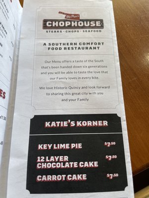 Menu photo 5 Big Papas Chophouse Quincy, FL