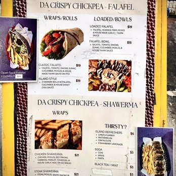 Da Crispy Chickpea - Menu - Falafel Near Me - Honolulu, Hawaii Da Crispy Chickpea - Menu - Falafel Near Me - Honolulu, Hawaii