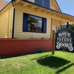 Once and Future Books - Repainted exterior and new sign.
