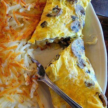 Lakewood Cafe - Wild Mushrooms & Swiss Cheese 3 egg omelet $11.24 with hashbrowned potatos ( 4 options for sides ) Very flavorful & filling - Breakfast & Brunch Near Me - Rowlett, Texas Lakewood Cafe - Wild Mushrooms & Swiss Cheese 3 egg omelet $11.24 with hashbrowned potatos ( 4 options for sides ) Very flavorful & filling - Breakfast & Brunch Near Me - Rowlett, Texas