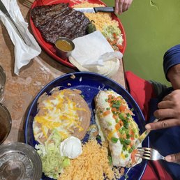 Burrito and carne asada Burrito and carne asada