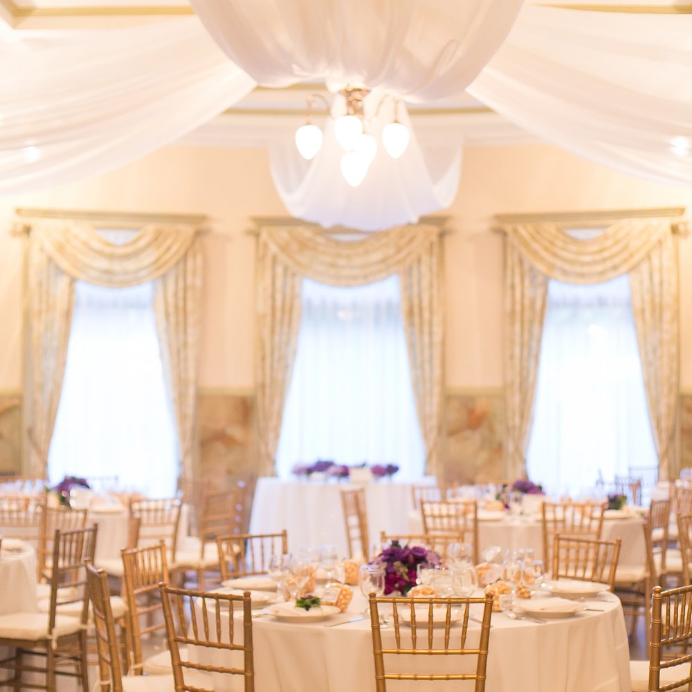 Castle Green - Ballroom decorated with ceiling swag...breathtaking! (Photo courtesy of Whimsie Photographie) - Venues & Event Spaces Near Me - Pasadena, California