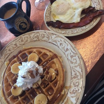 Another Broken Egg Cafe - Banana Fosters Waffles! - Breakfast & Brunch Near Me - The Colony, Texas Another Broken Egg Cafe - Banana Fosters Waffles! - Breakfast & Brunch Near Me - The Colony, Texas