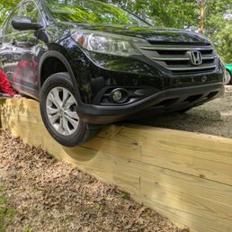 My car jumped a retaining wall and was stuck My car jumped a retaining wall and was stuck