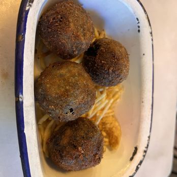 Vermutería La Rosa - Cuttlefish squid ink croquettes - Tapas Bars Near Me - Palma, PM Vermutería La Rosa - Cuttlefish squid ink croquettes - Tapas Bars Near Me - Palma, PM