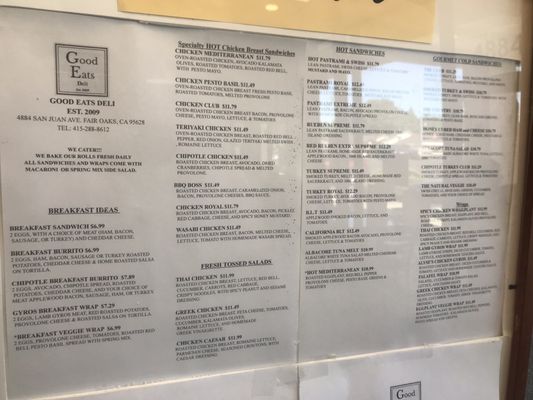Menu photo 3 Good Eats Deli Fair Oaks, CA