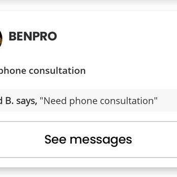BENPRO - Here's a picture of your response to call for a phone consult. Pretending 10 months later that I never talked with you is something. - Lighting Fixtures & Equipment Near Me