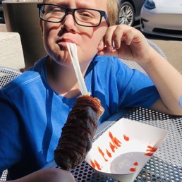 My son loving the cheese pull!!