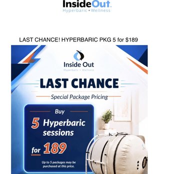 Thrive Hyperbarics - I can't believe how much they charge as I found a place that charges $1000 less for the same 5 pack & ends up being $38 a session. - Undersea/Hyperbaric Medicine Near Me - Santa Ana, California Thrive Hyperbarics - I can't believe how much they charge as I found a place that charges $1000 less for the same 5 pack & ends up being $38 a session. - Undersea/Hyperbaric Medicine Near Me - Santa Ana, California