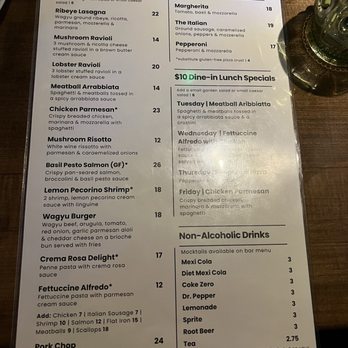 Pignetti's Waco - Lunch portion menu - Italian Near Me - Waco, Texas