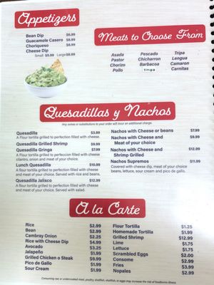Menu photo 2 Taqueria Jalisco Clarksville, TN Menu photo 2 Taqueria Jalisco Clarksville, TN