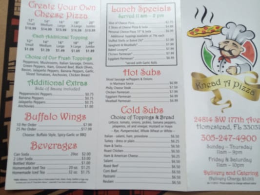 Menu photo 8 Knead A Pizza Homestead, FL