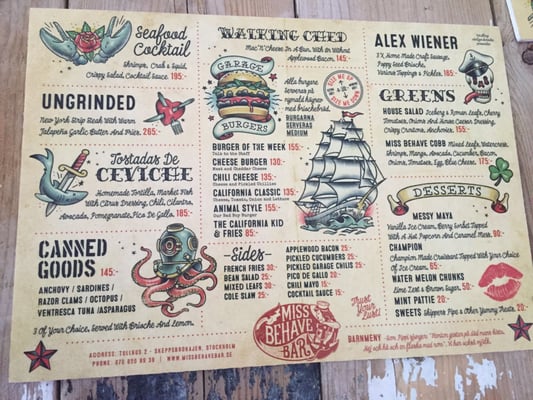 Menu photo 6 Miss Behave Bar Stockholm, AB