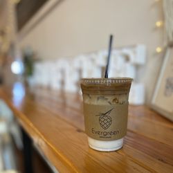 Evergreen Coffee & Dessert - Iced Lavender Honey Latte