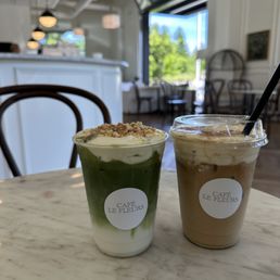 Banana pudding matcha & Creme brulee latte