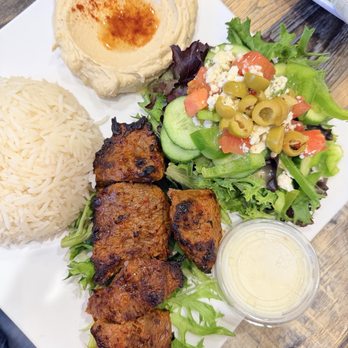 Hummus Bean - Beef Kabob Plate - Mediterranean Near Me - Anaheim, California Hummus Bean - Beef Kabob Plate - Mediterranean Near Me - Anaheim, California