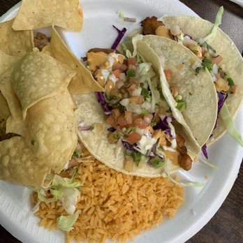 Durango Taco Shop - Baja Fish Tacos with beans and rice - Tacos Near Me - Henderson, Nevada