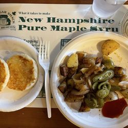 Benton's Sugar Shack - Grilled biscuit Home Fries with onions and jalapeño