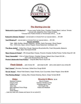 Menu photo 2 Porter's Pub Rochester, NH Menu photo 2 Porter's Pub Rochester, NH
