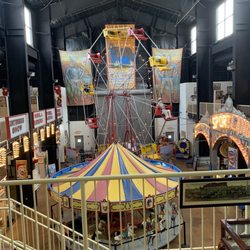 International Independent Showmen's Museum - 2nd floor view of the Ferris wheel and carousel.