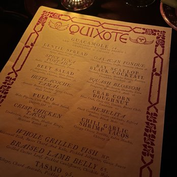 Quixote - Menu - Mexican Near Me - San Diego, California Quixote - Menu - Mexican Near Me - San Diego, California