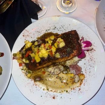 Chemistry - Island Mango Jerk Salmon - Steakhouses Near Me - Chicago, Illinois Chemistry - Island Mango Jerk Salmon - Steakhouses Near Me - Chicago, Illinois