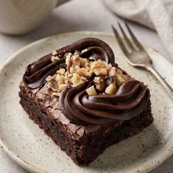 Fudgy Walnut Brownie with Mrs. Hewitt's house blend coffee