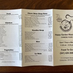 Happy Garden - Updated menu
