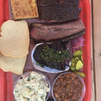 Cattleack Barbeque - Brisket, beef cheek, pork ribs, potato salad and beans - Barbeque Near Me - Dallas, Texas