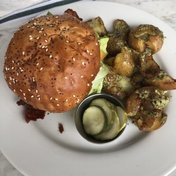 Hank's - Brined fried chicken sandwich special! It's so good! Get the Brussels sprouts substitute! - Coffee & Tea Near Me - Austin, Texas Hank's - Brined fried chicken sandwich special! It's so good! Get the Brussels sprouts substitute! - Coffee & Tea Near Me - Austin, Texas