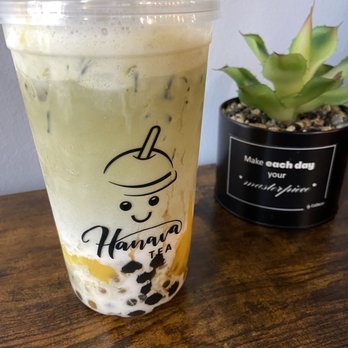 Hanava Tea - Mango matcha latte - Bubble Tea Near Me - St. Cloud, Florida