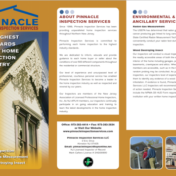 Pinnacle Inspection Services - Home Inspectors Near Me - Kinnelon, New Jersey Pinnacle Inspection Services - Home Inspectors Near Me - Kinnelon, New Jersey