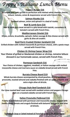 Menu photo 8 Poppys Italiano St. Augustine, FL
