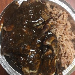 D'Bay Cafe - The best Jerk Chicken and sauce that I ever had.