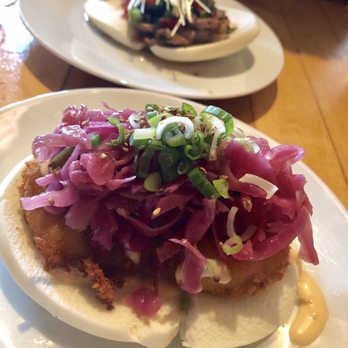 Oiistar - Tempura shrimp bun ... split in half when picked up - Asian Fusion Near Me - Chicago, Illinois