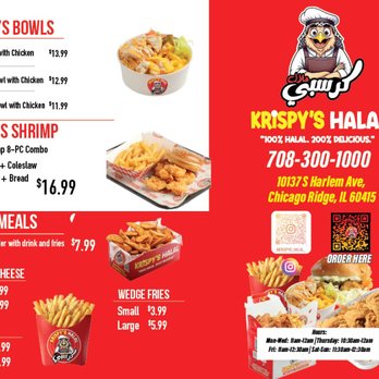 Krispy’S halal - Menu to Order, Call now 708-300-1000 - Mediterranean Near Me - Chicago Ridge, Illinois Krispy’S halal - Menu to Order, Call now 708-300-1000 - Mediterranean Near Me - Chicago Ridge, Illinois