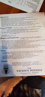 Menu photo 3 Vicious Poodle Victoria, BC