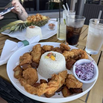 Bistro Tropical - Bistro Tropical - shrimp, chicken tenders, rice and broasted potatoes - Seafood Near Me - Elizabeth City, North Carolina