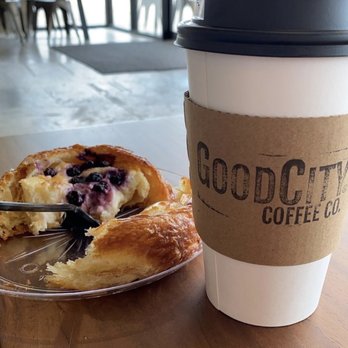 Good City Coffee - Blueberry danish & lavender latte - Coffee & Tea Near Me - Spring, Texas