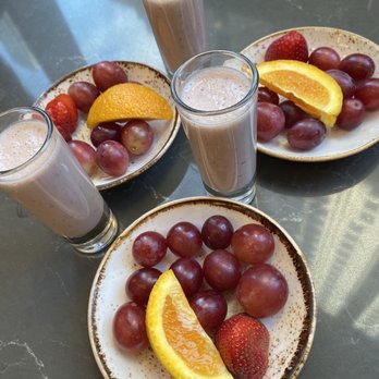 Bistro Verde at Nordstrom - Complimentary smoothie shot w fruits - American Near Me - New York, New York Bistro Verde at Nordstrom - Complimentary smoothie shot w fruits - American Near Me - New York, New York