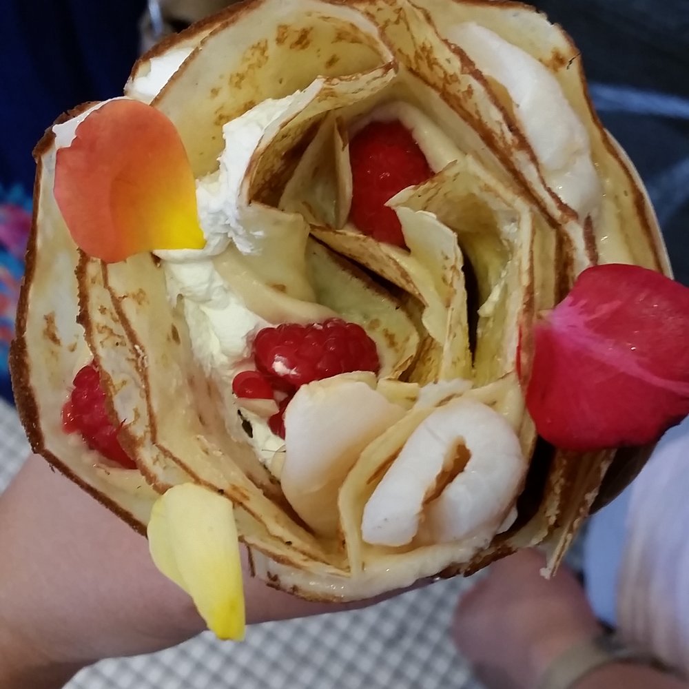 Eight Turn Crepe - Lychee valentine: rose custard, rose petals, lychee - Creperies Near Me - Brooklyn, New York